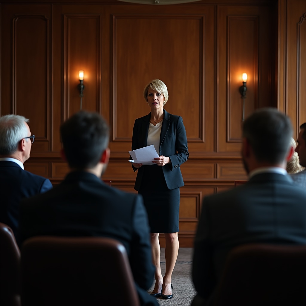 Group workshop session with professionals practising presentations